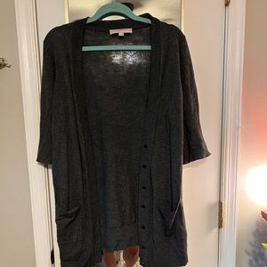 Charcoal Gray Loft Cardigan